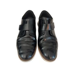 Cole Haan Grand Evolution Black Patent Leather Monk Strap Loafer Mens 10 Office